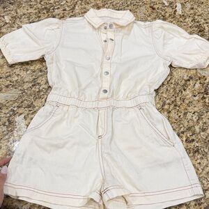 Old Navy Cream Button-Up Kids Romper